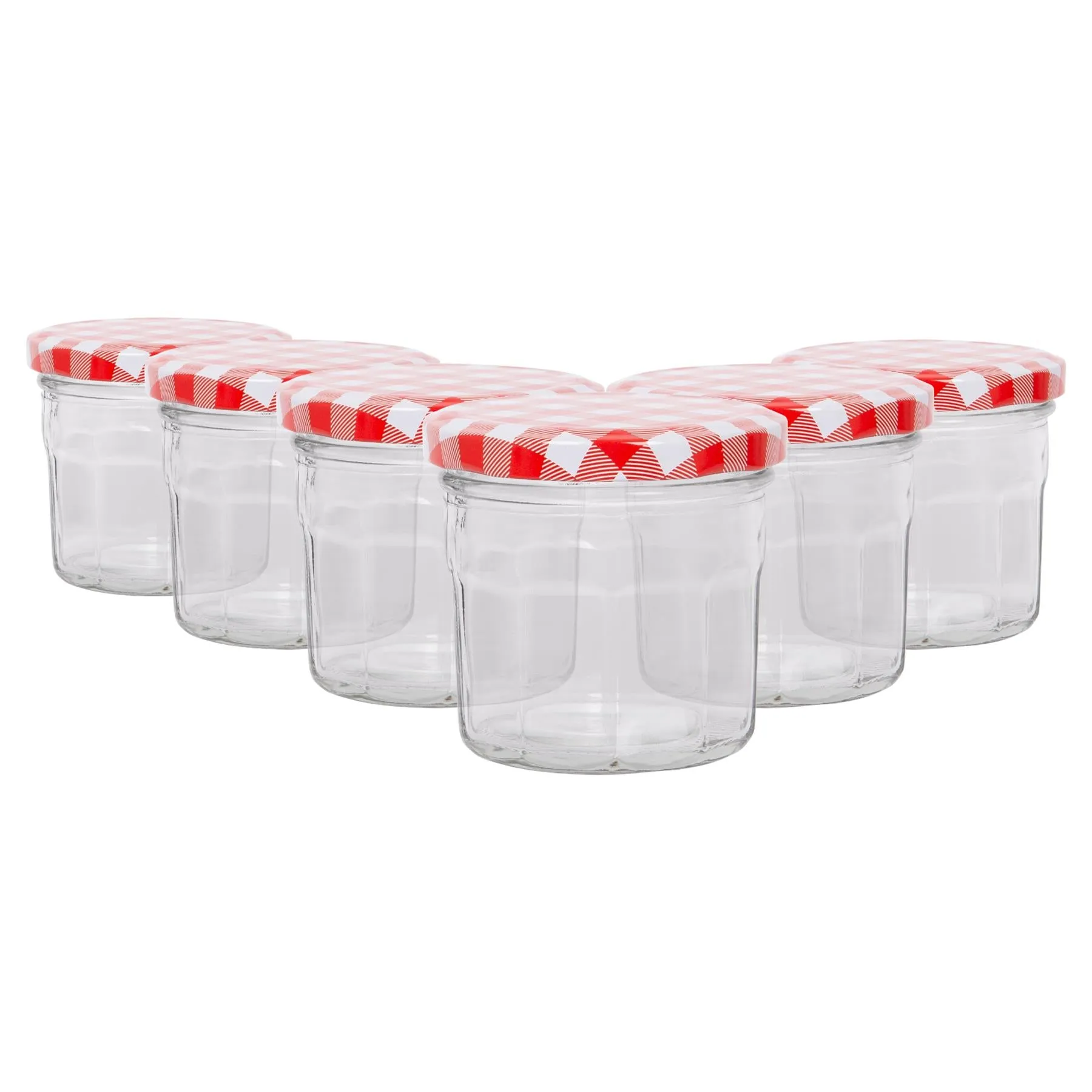 130ml Glass Jam Jars with Lids - Pack of 6 - By Argon Tableware