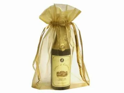 6x15 Gold Sheer Organza Bags -10 pcs