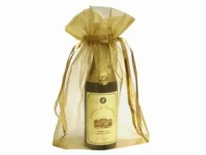 6x15 Gold Sheer Organza Bags -10 pcs