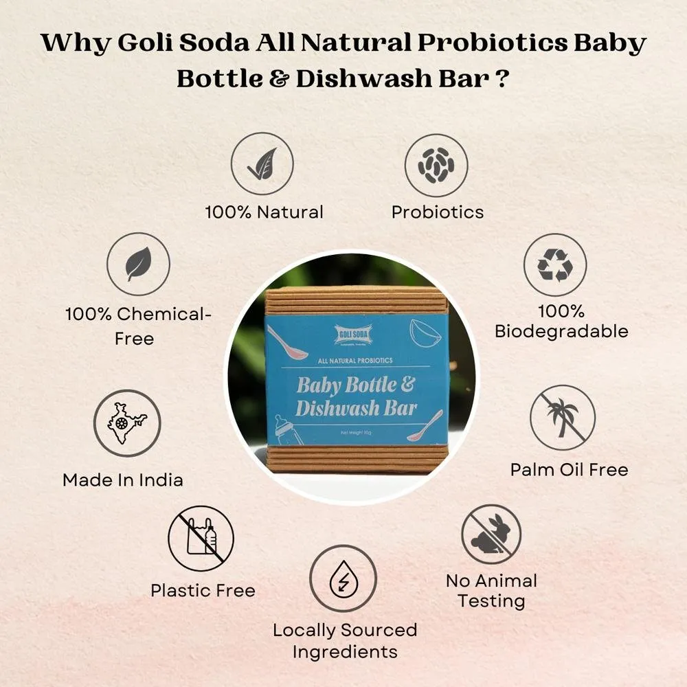 Coconut Coir Scrub And Probiotic Baby Bottle & Dishwash Bar