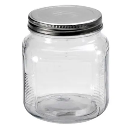 Cracker Jar w/ Brushed Metal Cover 2 qt.
