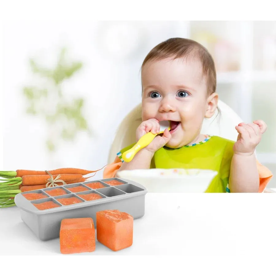 Melii Silicone Baby Food Freezer Tray 2 oz Grey