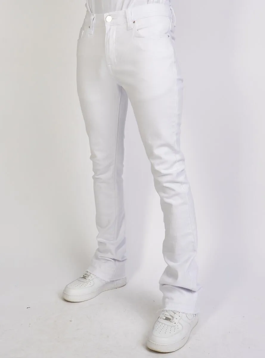 Politics Jeans - Stacked Flare Denim Jeans (Optic White)